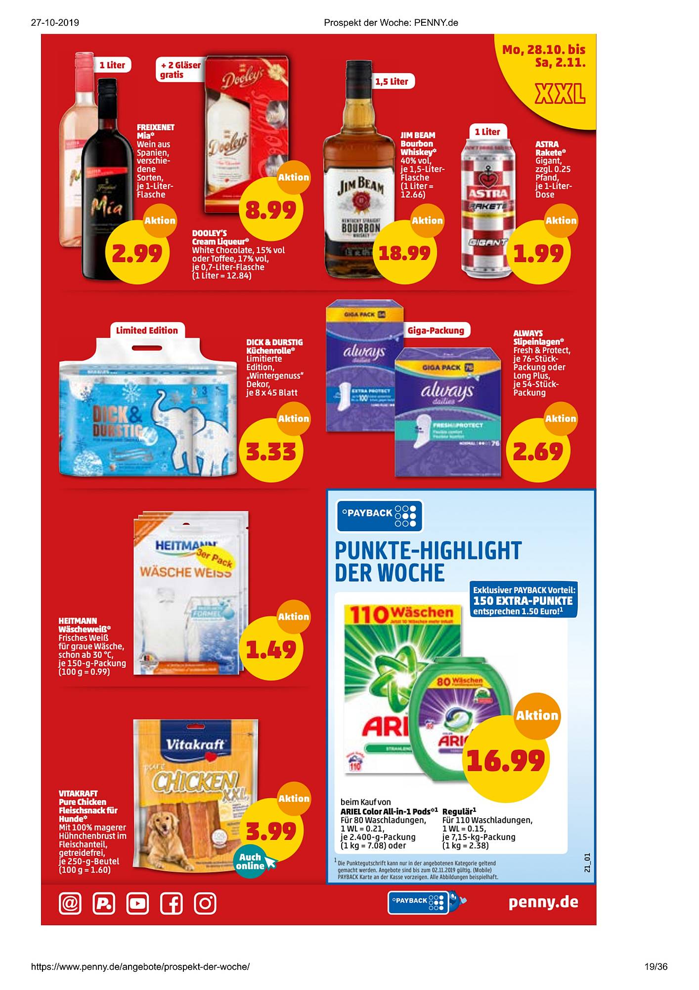Penny Prospekt Angebote ab 28.10.2019 bis 02.11.2019 Seite 19