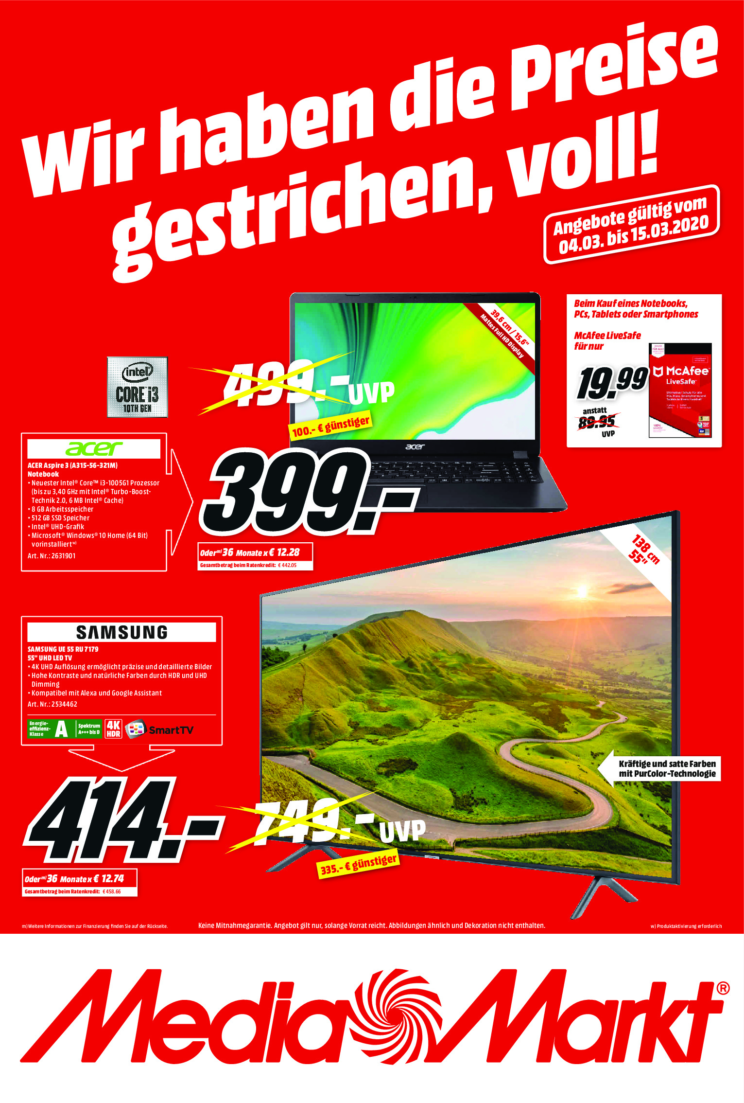 Media Markt Prospekt Angebote ab 04.03.2020 bis 15.03.2020 Seite 1